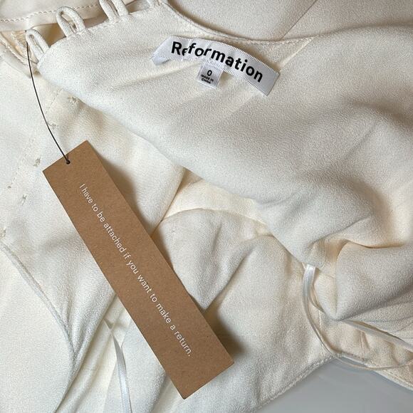 Reformation Lecce Bridal Wedding Ivory White Maxi Dress Size 0 - Picture 11 of 12